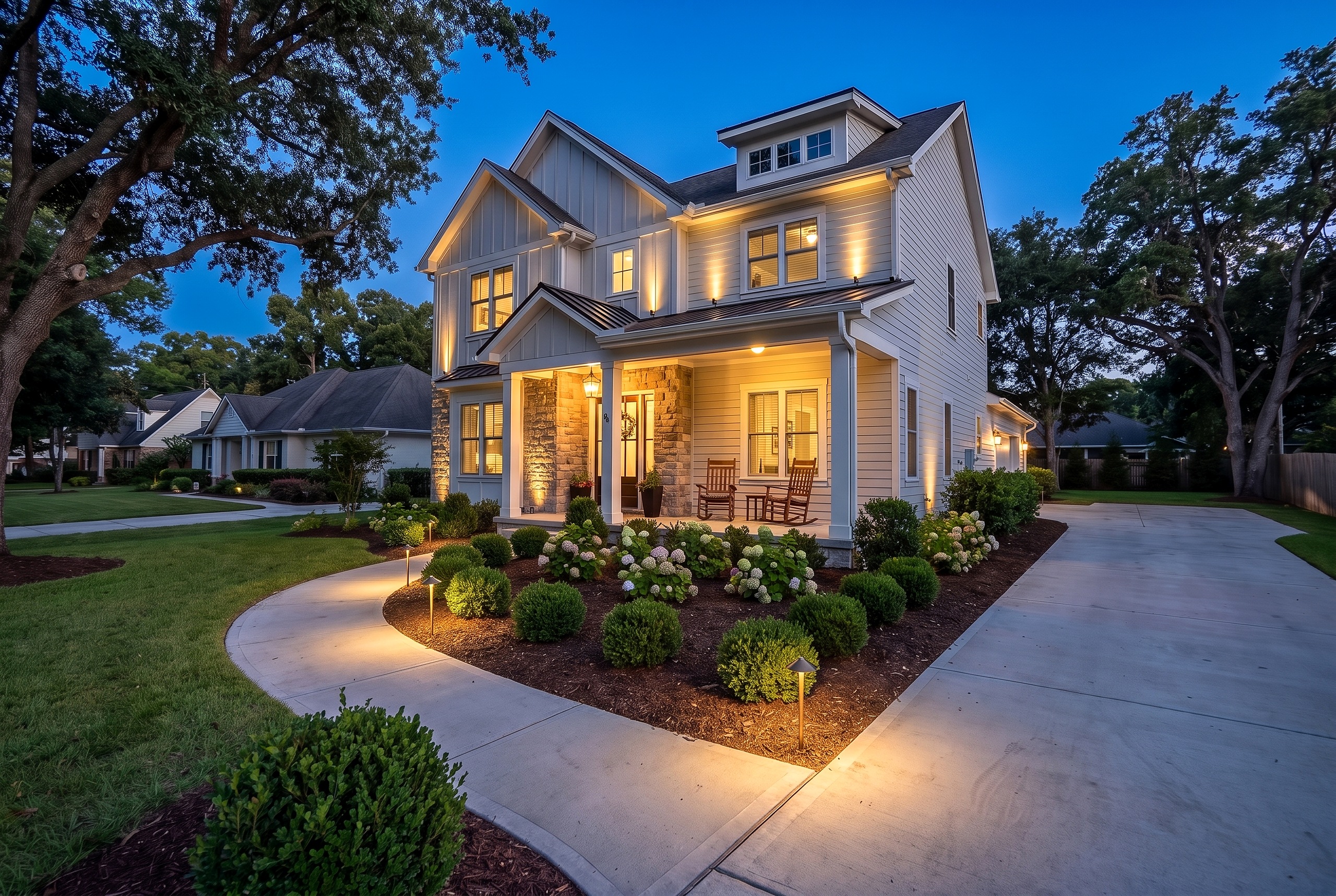 Farmhouse front yard, Essential
